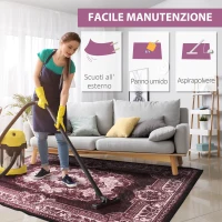 HOMCOM Tappeto Moderno Persiano in Poliestere per Interni, 200x140 cm, Rosso Ocra(m-7)