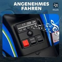 AIYAPLAY Elektroquad für Kinder, 3-6 km/h, LED-Scheinwerfer, Musik, USB, für 3-8 Jahre, Blau(m-7)