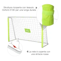 HOMCOM Porta da Calcio da Esterno in Metallo con Bersaglio e Pali in Tessuto Oxford, 186x62x123 cm, Gialla(m-5)