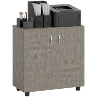 Vinsetto Two-Tier Locking Office Storage Cabinet - Grey(m-1)