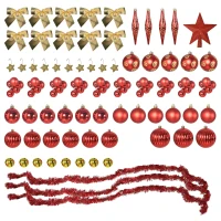 HOMCOM 5' Artificial Prelit Christmas Trees Holiday Décor with Warm White LED Lights, Auto Open, Tinsel, Ball, Star(m-9)