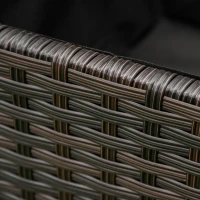 Outsunny Jardinière sur pieds avec étagère inférieure carré potager surélevé extérieur jardin tissu non-tissé inserts d'irrigation inclus résine tressée PE métal dim. 64L x 42l x 78,5H cm brun(m-9)