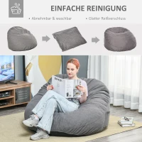 HOMCOM Sitzsack Sitzkissen gepolstert Polyester Schaumstoff Dunkelgrau(m-5)