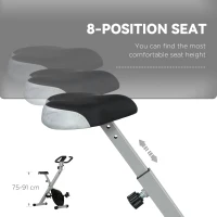 SPORTNOW Folding and Quiet Exercise Bike with 8-Level Magnetic Resistance and Heart Rate Sensor, for Home Gym, Black and Grey(m-6)