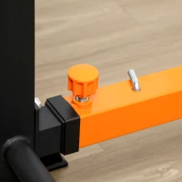 HOMCOM Support pour haltères avec poignée repose haltères rack Squats hauteur largeur réglables charge max. 150 kg acier noir(m-7)