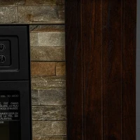 HOMCOM Chimenea Eléctrica 1800W Calentador de Chimenea con Efecto de Llama Mando a Distancia Temporizador 80x21,6x67,8cm Marrón(m-8)