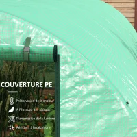 Outsunny Serre de Jardin Tunnel 18 m² avec système d'arrosage intégré, 6L x 3l m 12 fenêtres Porte enroulable Vert(m-5)