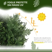 HOMCOM Set 2 Piante Finte di Cedro in PE con Vaso di Plastica PP, in Acciaio e Cemento, 38x12.5x90 cm, Verde(m-5)