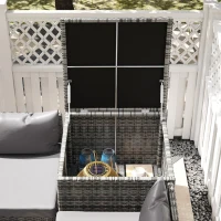 Outsunny Set da Giardino 4 Pezzi con 2 Divani 2 Posti, Tavolino da Caffè e Tavolino Alto, in Acciaio e Rattan(m-9)