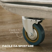 HOMCOM Poltrona Letto Singolo e Chaise Longue in Tessuto con Schienale Regolabile a 3 Livelli, Grigio(m-7)