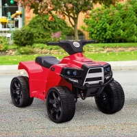 HOMCOM 6V Kids Electric Ride on Car, ATV Toy, Quad Bike with Headlights, Horn, for Toddlers 18-36 Months Red(m-10)