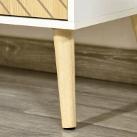 HOMCOM Sideboard Kommode Beistellschrank mit 2 Einlegeboden Lagerschrank Aufbewahrungsschrank Küchenschrank Nachtschrank verstellbar modern Weiß+Natur 60 x 40 x 80 cm(m-8)