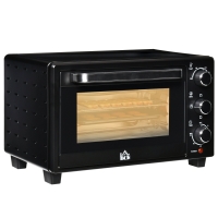 HOMCOM Minibackofen 9L Mini Ofen mit Backblech, Grillrost, 100 °C-230 °C, mit einstellbar Temperatur und Garzeit, 60 Min. Timer, 750W, Edelstahl, Cremeweiß