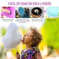 HOMCOM Máquina de Algodón de Estilo Retro con Medidor y 10 Palos de Bambú Acero Inoxidable y Aluminio 30x30x28 cm Rojo(m-5)