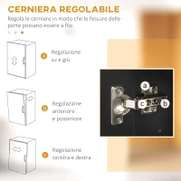 HOMCOM Credenza Cucina in Legno con Ripiani e Armadietto 2 Ante con Mensole Regolabili, 74.6x35.5x182.5cm(m-8)