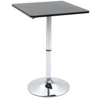 HOMCOM Höhenverstellbarer Bartisch, 360° drehbar, kratzfeste Füße, stabile Metallbasis, Schwarz/Silber