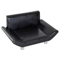 PawHut Haustiersofa Hundesafa Hundematte Hundebett Haustierbett Hunde Hundecouch Schwarz 71.5 x 44,5 x 35 cm(m-6)