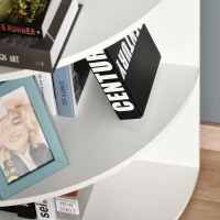 HOMCOM Eckregal Standregal Bücherregal Dekoregal Blumenregal Holzregal fächerförmig 4 Fächer Weiß 39,5 x 39,5 x 120 cm(m-9)