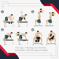 HOMCOM Kurzhantel Set 30KG Hantelset mit Hantelscheiben für Zuhause Büro Fitnessstudio Stahl Kunstleder Schwarz Krafttraining(m-7)