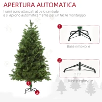 HOMCOM Albero di Natale Artificiale Gigante 150cm Realistico, Decorazione di Natale con 440 Rami, Base Pieghevole e Rimovibile(m-5)