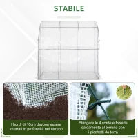 Outsunny Serra da Giardino con Copertura in PE anti UV e Porta Avvolgibile, 214x118x212 cm Bianca(m-6)