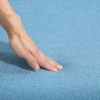 HOMCOM Butaca con Reposapiés Sillón para Lectura con Patas de Acero en Forma de Cruz Azul Claro(m-9)