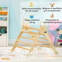 AIYAPLAY Escalada para Niños de 18-48 Meses para Cultivar Habilidades de Equilibrio y Coordinación 82x66x71 cm Natural(m-7)