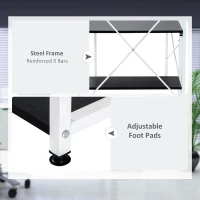 HOMCOM Computer Desk with Storage Shelves on Left or Right, Industrial Reversible Writing Desk for Home Office, Study, Easy Assembly, 120 x 64 x 121cm, Black and White(m-6)