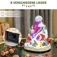 HOMCOM Weihnachtsdorf Weihnachtsdekoration mit LED Beleuchtung Musik Weihnachtsstadt Weihnachten Basteln LED mehrfarbig 19 x 18,5 x 24 cm(m-6)