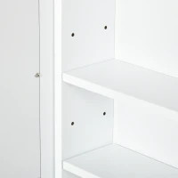 kleankin Armario con Espejo de Baño Botiquín de Pared con Puerta y Estantes Ajustables para Dormitorio Aseo 40x12x71 cm Blanco(m-9)