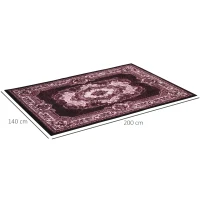 HOMCOM Tappeto Moderno Persiano in Poliestere per Interni, 200x140 cm, Rosso Ocra(m-3)