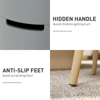 HOMCOM 3-Tier Coffee Table, Round End Table with 2 Hidden Compartments and Detachable Tray, Side Table with Storage for Living Room, Grey(m-9)