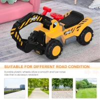 HOMCOM Kids Ride On Excavator Digger w/ Storage Basketball Net Steering NO POWER Wheel Vehicle Truck Toy(m-6)