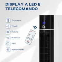 HOMCOM Ventilatore Raffrescatore Evaporativo 3 Modalità e 3 Velocità, Timer, Oscillazione e Telecomando, Bianco(m-8)