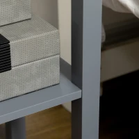 HOMCOM Mesa Auxiliar Estilo Moderno Mesita Auxiliar con Cajón y Estante de Almacenamiento 30x30x75 cm Gris(m-8)