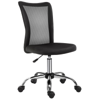 Vinsetto Chaise de Bureau Ergonomique, Fauteuil de Bureau, Hauteur Réglable, Piètement Chromé Noir
