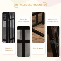 PawHut Barrera de Seguridad Plegable para Perros Valla para Mascotas para Escaleras y Puertas 181x35x76 cm Negro(m-6)