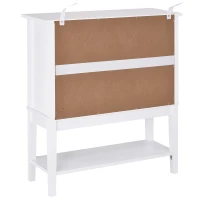 HOMCOM Buffet de cuisine Vaisselier en Vitrine Placard de  Rangement sur pied - 2 Portes en Verre, étagère - dim. 80L x 28l x 84H cm - Bois Blanc(m-4)