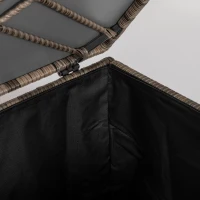 Outsunny Polyrattan Auflagenbox, Stoff-Innenauskleidung, leichtes Öffnen/Schließen, Metallrahmen, 75B x 75T x 70H cm, Schwarz(m-9)