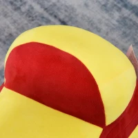 HOMCOM Kinder Schaukelpferd Baby Schaukeltier Motorrad mit Motorrad Sound, Schaukel Schaukelspielzeug Haltegriffe für 18-36 Monate Plüsch Rot+Gelb 60x25.5x48 cm(m-9)