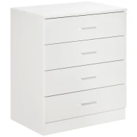 HOMCOM Chest of Drawers, 4 Drawers Storage Cabinet with Metal Rails, Anti-Tip for Playroom, Nursery Room, Hallway, etc(m-1)
