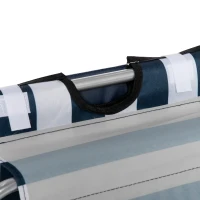 Outsunny Set of 2 Foldable Garden Beach Chair Mat Lightweight Outdoor Sun Lounger Seats Adjustable Back Metal Frame PE Fabric Head Pillow w/ Carry Bag, Blue(m-8)