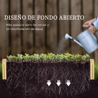Outsunny Jardinera Exterior Grande de Madera con Enrejado para Plantas Trepadoras 2 Cajas de Cultivo 230x60x110 cm Natural(m-6)
