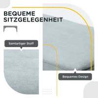 HOMCOM Sitzbank mit Polsterauflage, Schuhbank, Flurbank, inkl. Polster, Hellblau + Schwarz(m-5)