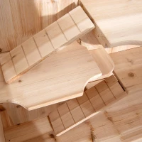 PawHut Gabbia per Criceti Roditori Porcellini d'India in Legno Massello Tetto Apribile 4 Ripiani Collegati con Rampe 60x40x120cm(m-8)