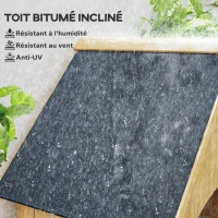 Outsunny Abri de jardin en bois cabane de jardin exterieur armoire de jardin avec toit bitumé 3 étagères porte avec loquet rangement et stockage extérieurs pour terrasse 77,5 x 54,2 x 179,5 cm naturel(m-4)