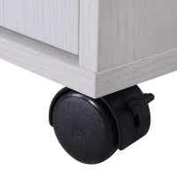 HOMCOM Rolling Kitchen Trolley Microwave Cart 2-Door Cabinet Storage Shelves w/ Wheels White(m-7)