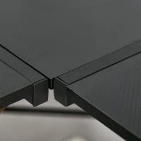 HOMCOM Bureau gaming bureau d'angle bureau gamer 125 x 125 cm en forme de L avec plateau en fibre de carbone, support d'écran porte-gobelet et crochet pour casque, noir(m-7)