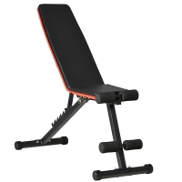 HOMCOM Banco de Pesas Plegable 2 en 1 Banco de Musculación de Acero con Altura Ajustable Respaldo Inclinable en 7 Posiciones para Entrenamiento en Hogar Gimnasio Carga 120 kg 116x43x56-116 cm Negro