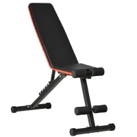 HOMCOM Banco de Pesas Plegable 2 en 1 Banco de Musculación de Acero con Altura Ajustable Respaldo Inclinable en 7 Posiciones para Entrenamiento en Hogar Gimnasio Carga 120 kg 116x43x56-116 cm Negro(m-1)